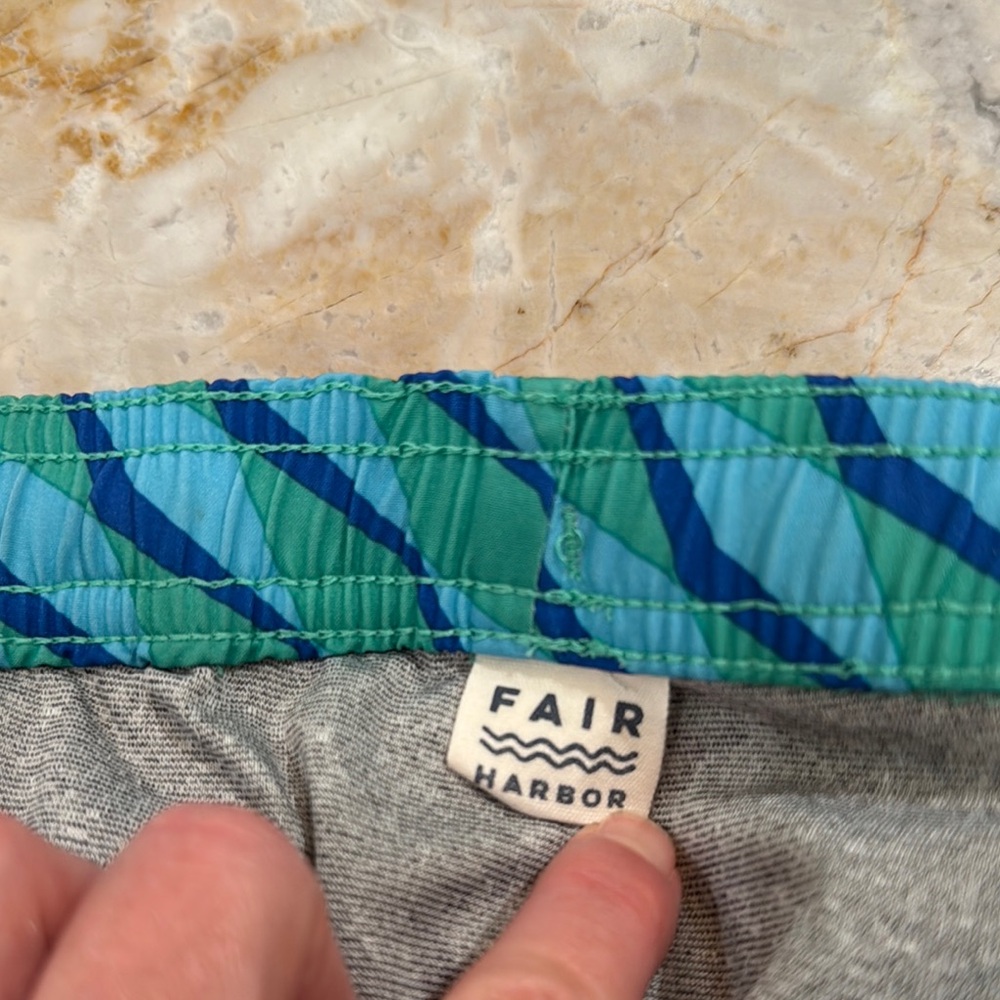 Fair Harbor Kids Swim Trunks - Green and Blue